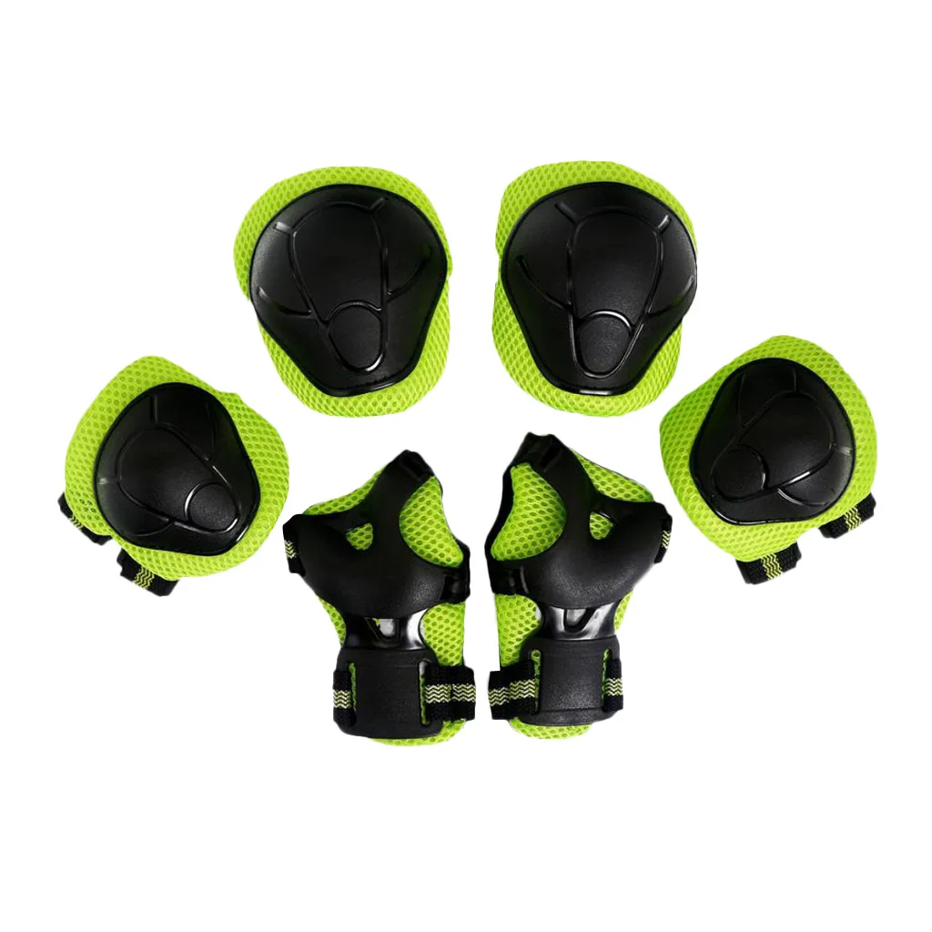 6 Pcs Kids Children Inline & Roller Skating Scooter Knee Wrist Elbow Pad Guard for Roller Skating Scooters Skateboards Cycling