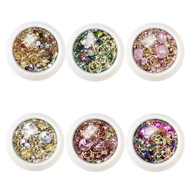 

1 Box Nail Art Decorations Colorful Rhinestones Nails For 3D Nail Art Design Crystal Stone Nail Art Diy Design Manicure Diamonds