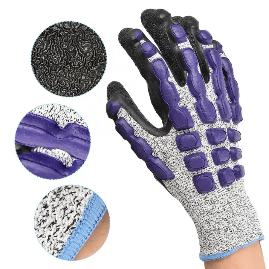 

Level 5 Cut Resistant Latex Labor Protection Work Gloves Anti-slip Safety Gloves
