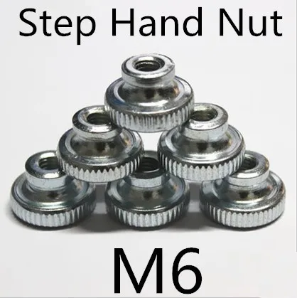 

20pcs/lot High Quality M6 Steel With Znic Step Knurled Hand Nuts