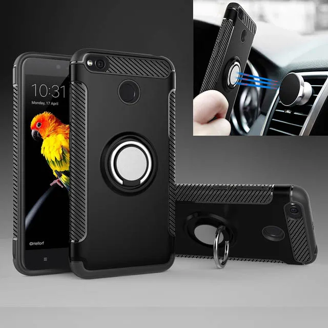 

Magnetic Finger Ring Bracket anti crash Case For Xiaomi Redmi 3S 4 Pro 4A 4X 5 Plus Note 4X 3 4 Global Version Mi 6 Cover