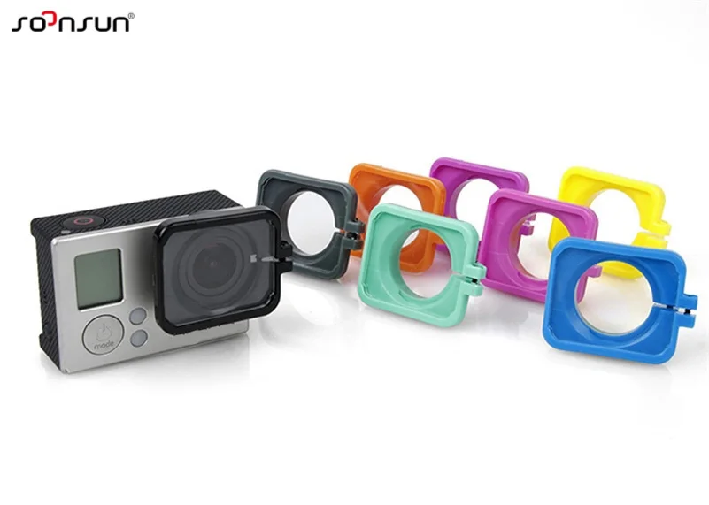 Защитная крышка для объектива SOONSUN с УФ защитой GoPro Hero 3 4 + рамка Go Pro Аксессуары|pro