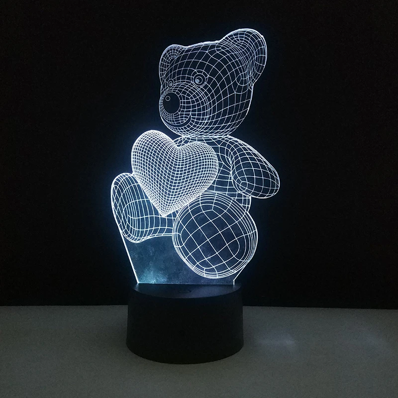 Table Lamp Teddy Bear 7 Colors Change 3D Night Light USB Luminaria LED Touch Dest Lamp Decorative Home Lighting Christmas Gifts Table Lamp Teddy Bear 7 Colors Change 3D Night Light USB Luminaria LED Touch Dest Lamp Decorative Home Lighting Christmas Gifts