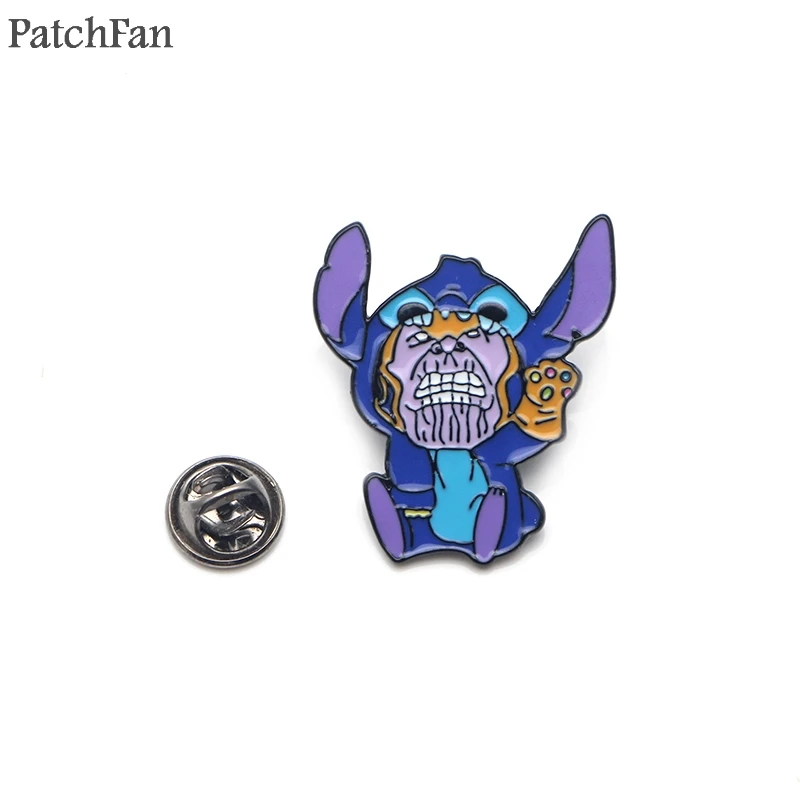

Patchfan Stitch Thanos cartoon Zinc tie Pins backpack clothes brooches for men women hat decoration badges medals A1481