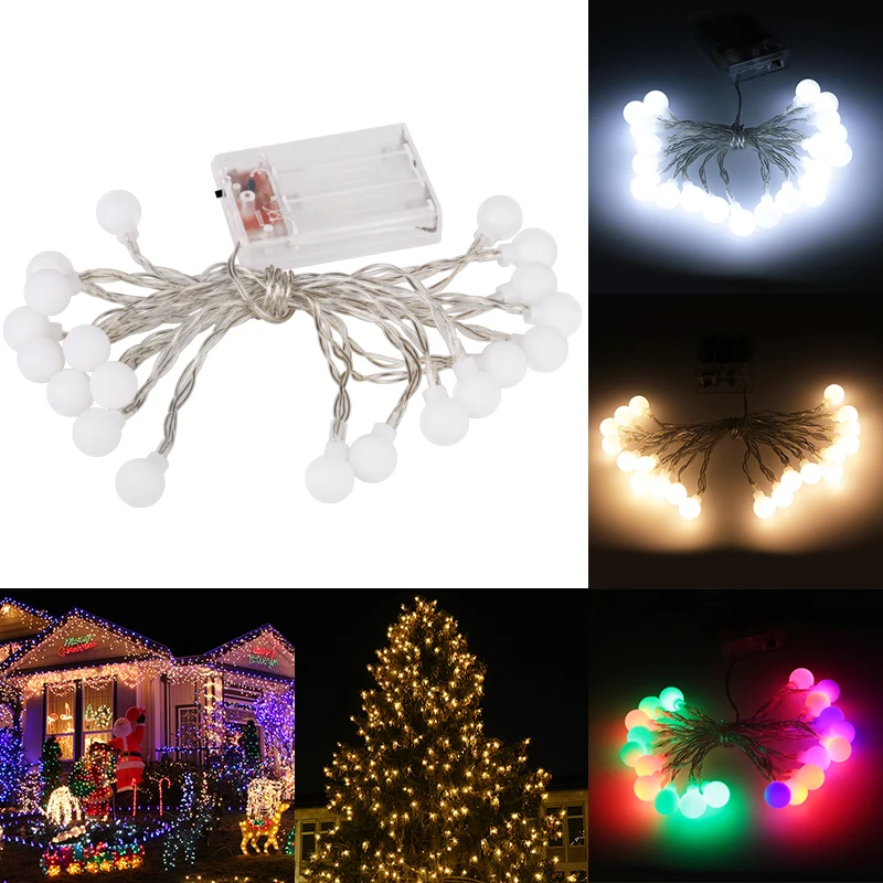 

2M 20 LED Ball Outdoor Multicolor LED String Lights for Xmas Garland Party Wedding Decoration Christmas Flasher Fairy Lights