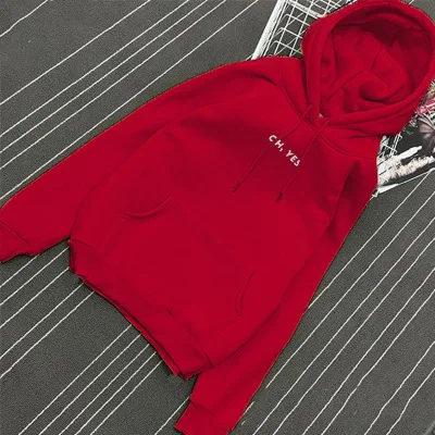  Sweatshirt Female Casual Coat Autumn Winter Fleece Oh Yes Letter Harajuku Print Pullover Thick Loos