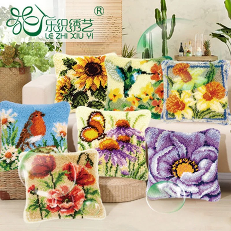 

Animals Cushion Cover Making kits Latch Hook Rug For Beginners Adults Embroidery KYY8833