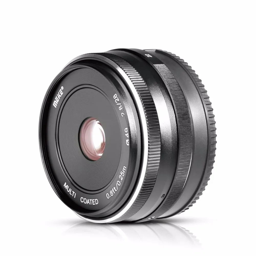 MEKE MK-28-2.8 28 мм f2.8 f/2,8 объектив с большой апертурой ручной фокусировки Для беззеркальных объективов для Canon