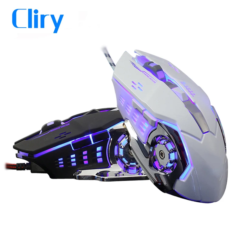 Cliry игровая мышь 3200 точек/дюйм 6 кнопок 4 дышащие светодиодные оптические