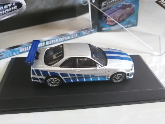 GL 1:43 Nissan R43 BRIAN'S 1999 skyline GT-R модель автомобиля литая под давлением металлическая игрушка подарок на день рождения для детей