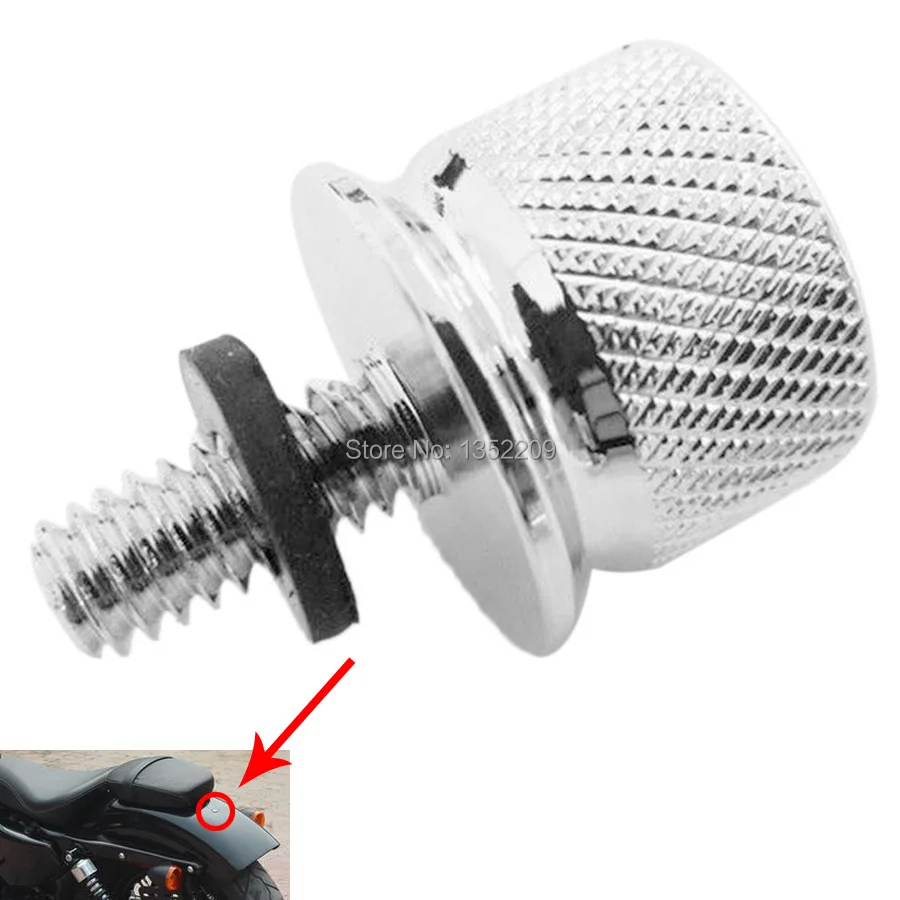 

Show Chrome "Small Knurled" Polished Billet Aluminum Seat Bolt Fit For 1996-2016 Harley