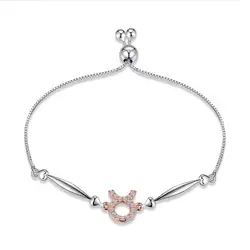 SILVERHOO 925 пробы серебро 12 Созвездие Серебряный браслет Телец Мода Браслеты для женщин Браслеты