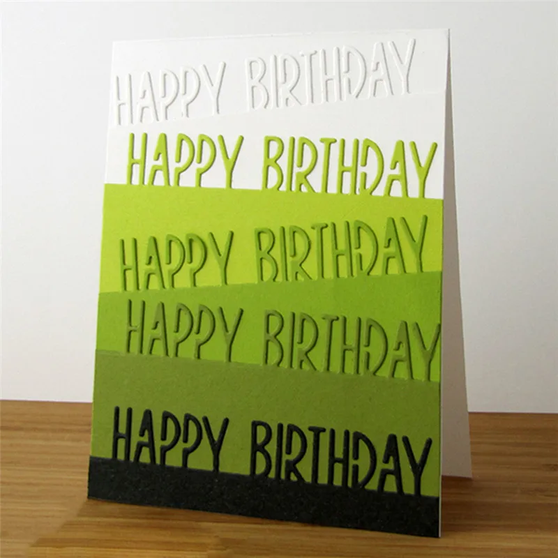 

GJCrafts Letter Happy Birthday Metal Cutting Dies for Scrapbooking Photo Album Decorative Embossing DIY Paper Cards Dies