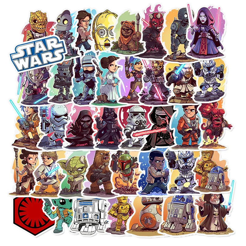 50 PCS STAR WARS Stickers Pack Movies Character Sticker For DIY Skateboard Motorcycle Luggage Laptop Cartoon Sticker Sets