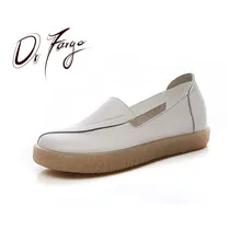 DRFARGO/женские слипоны из натуральной кожи на плоской подошве; женская повседневная обувь с круглым носком; Цвет черный, белый; Mujer Zapato; мягкая обувь; Женская Весенняя обувь