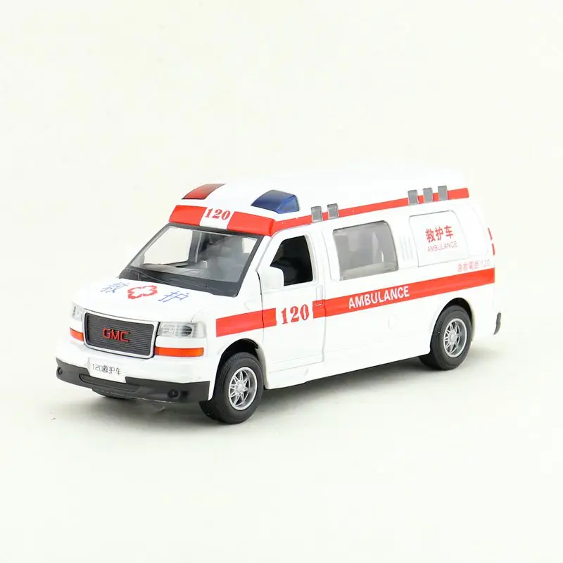 1/32 scale White Ambulance Model Alloy Diecast Vehicle Toy With Back Power 1/32 scale White Ambulance Model Alloy Diecast Vehicle Toy With Back Power
