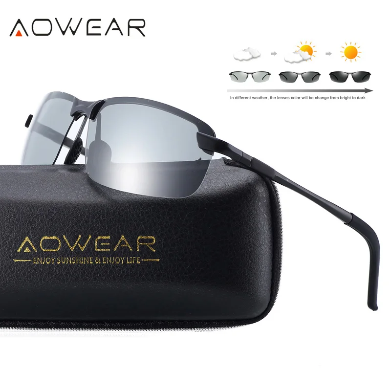 Солнцезащитные очки AOWEAR HD хамелеоны Мужские поляризационные фотохромные для
