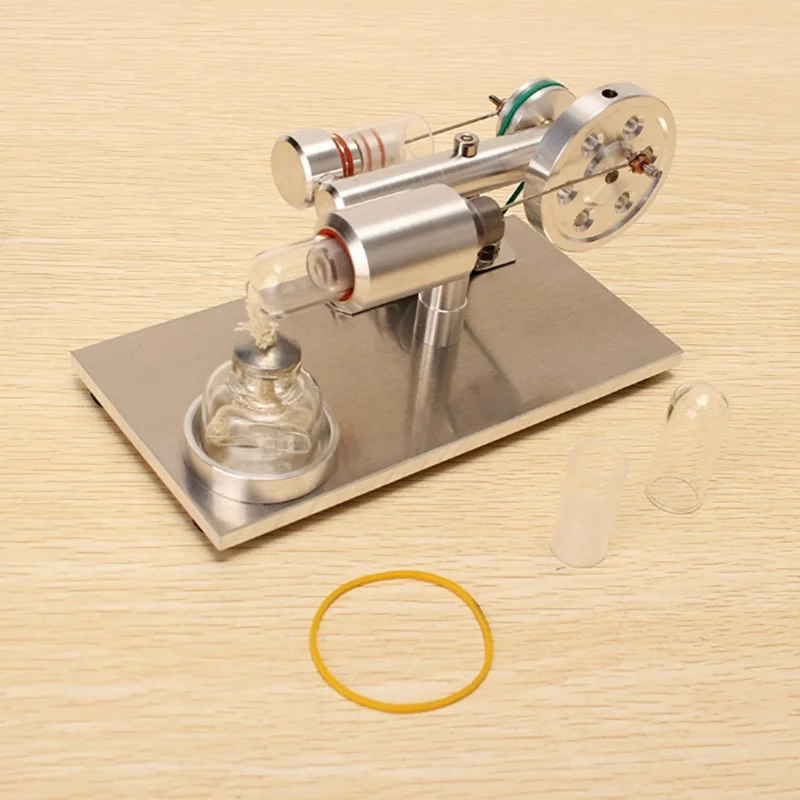 

Hot New Upgrade Aluminum Alloy Air Stirling Engine Model Generator Model Educational Science Toy Gift For Kid Children