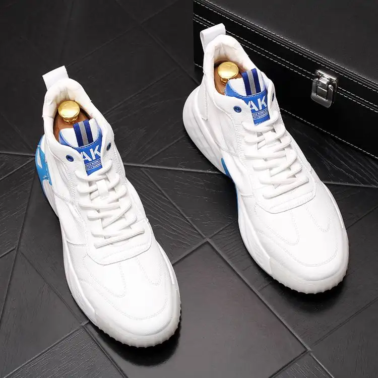

ERRFC New Arrival Men White Casual Shoes High Top Trending Round Toe Leisure Mesh Breathable Shoes Man Cowboy Platform Shoe 43
