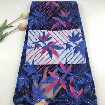 

Double-colors design Huge magic leaves pattern with stones and beads Tulle lace HS180 Free shipping cheap price Dress Fabric