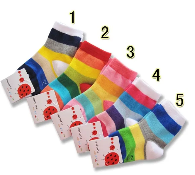 Бесплатная Доставка 10 пар/лот 100% полосатые хлопчатобумажные носки детские носки ручной работы бесшовные соединения