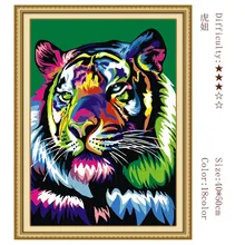 Безрамное изображение цвет Тигр DIY живопись по номерам Современная Настенная живопись ручная роспись маслом на холсте для домашнего декора