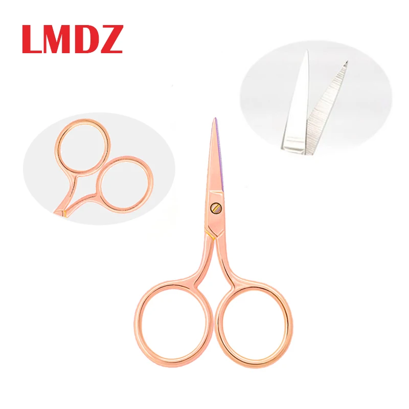 

LMDZ 1Pcs Mini Stainless Steel Scissors Extra Small Mini Decorated Style Scissor Mustache Trimming Portable Shears Men Beard