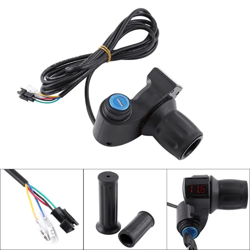 

1 Set Electric Bicycle Half Turn Handle With Lock Power Display LED Indicator Lock Key Knock Half Twist Switch Handle Accessory