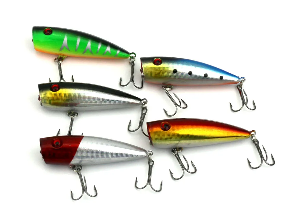 Iscas de Pesca Hengjia cm Popper Top Água Rígido Plástico Abs Oscilação Pike Baixo Pesca Tackles 50 Pcs 9g 7