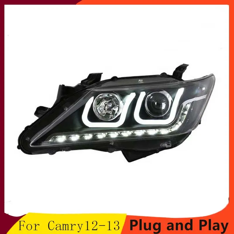 

12-13 Camry headlights assembly modified 7 generations of seven generations of new Camry LED daytime running lights angel tears
