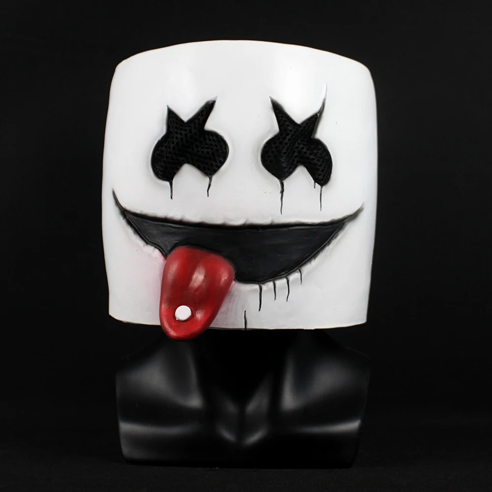 

New DJ Marshmello Mask Cute DJ Marshmello Nightclub Helmelt Latex Masks Concert Christmas Halloween Carnival Party Prop Dropship