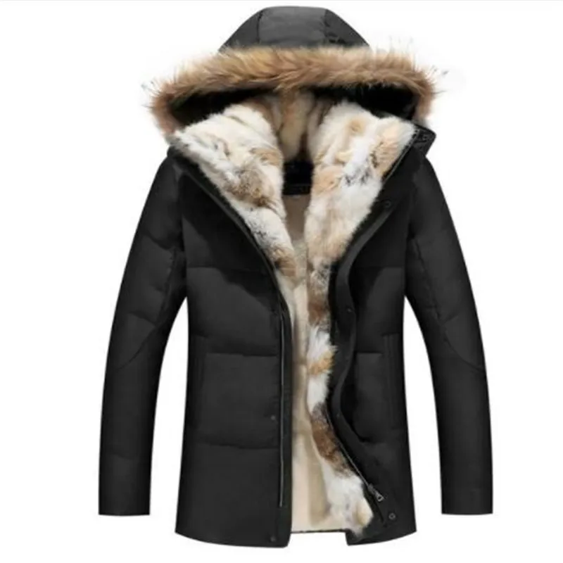 

Raccoon Fur Warm White Duck Feather Coat Long Winter Jacket Women Down Parka Plus Size 2019 Rabbit Hair Hooded Outerwear