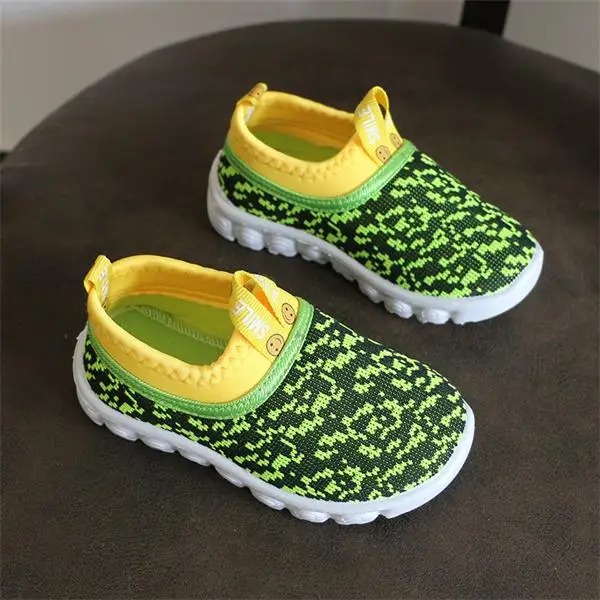 Детская обувь для мальчиков; детская обувь; Повседневная обувь для маленьких девочек; Двойные сетчатые дышащие детские туфли для мальчиков; детская обувь 12,5-18 см - Цвет: Green