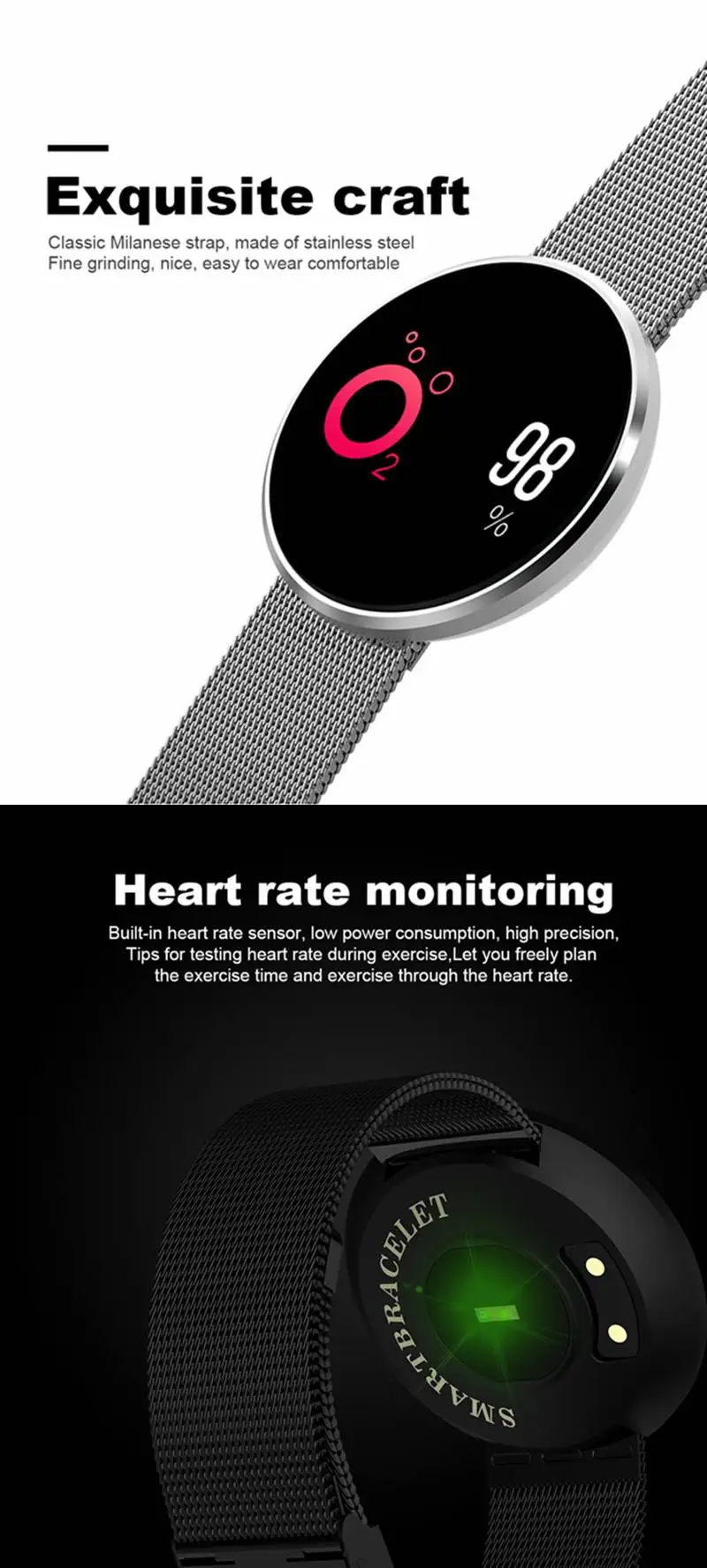 Bakeey CF006H 0.96 IPS Color Screen Blood Oxygen Pressure Heart Rate Monitor Pedometer Smart Watch