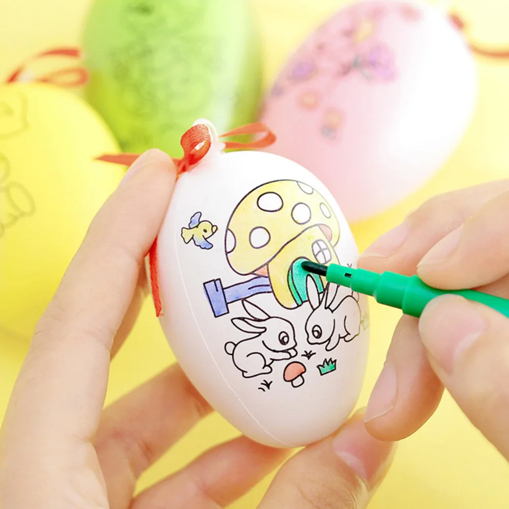 1 шт.. DIY Цветная картина яйца с шт. 4 шт. живопись ручки ручное изготовление пасхальное яйцо игрушки детские развивающие игрушки случайный
