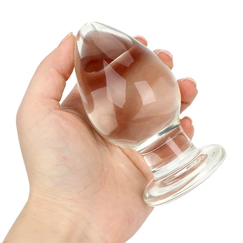 IKOKY 50mm Large Crystal Butt Plug Vagina Ball Big Pyrex Glass Anal Dildo Bead Fake Adult Masturbate Sex Toys for Women Men Gay 3