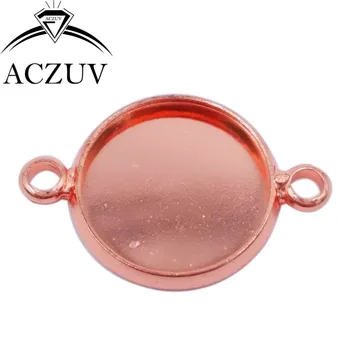 

500pcs 10mm 12mm 14mm 16mm 18mm 20mm 25mm Rose Gold Color Bezel Pendant Blank Jewelry Connector Cabochon Base Setting BPDH004