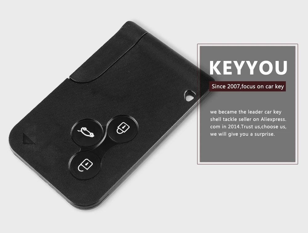 KEYYOU 3 Смарт-карта с кнопками для Renault Clio Logan Megane 2 3 Koleos живописные Card Case черный Автомобильный Брелок Shell с ключиком