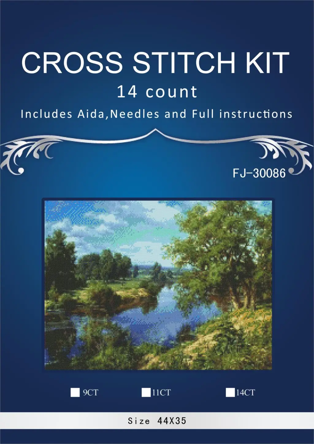 

oneroom Cross Stitch Embroidery Kits 14CT Landscape River Cotton Thread Painting DIY Needlework DMC New Year Home Decor