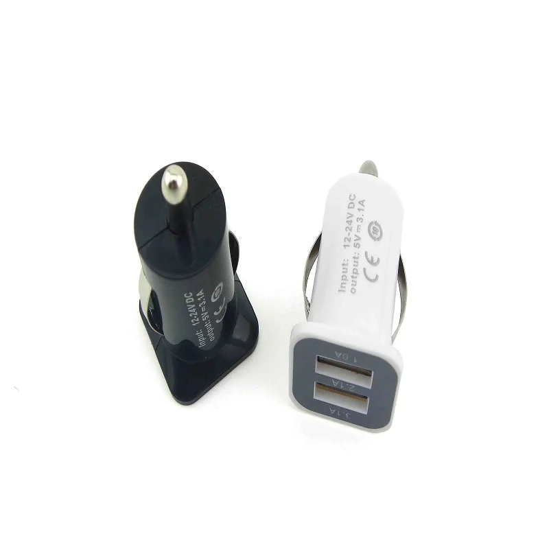 Mini Car Charger For iPhone Samsung 3.1A Quick Car Charging Dual 2 Port USB Universal Car Charger Power Adapter Mobile Phone