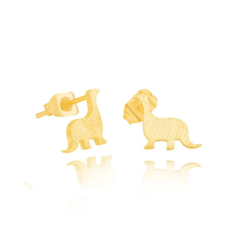 

New Fashion Dinosaur Stud Earrings Women Earring Boucle D'oreille Pendientes Mujer Jewelry Gold Silver Color Personality Gifts