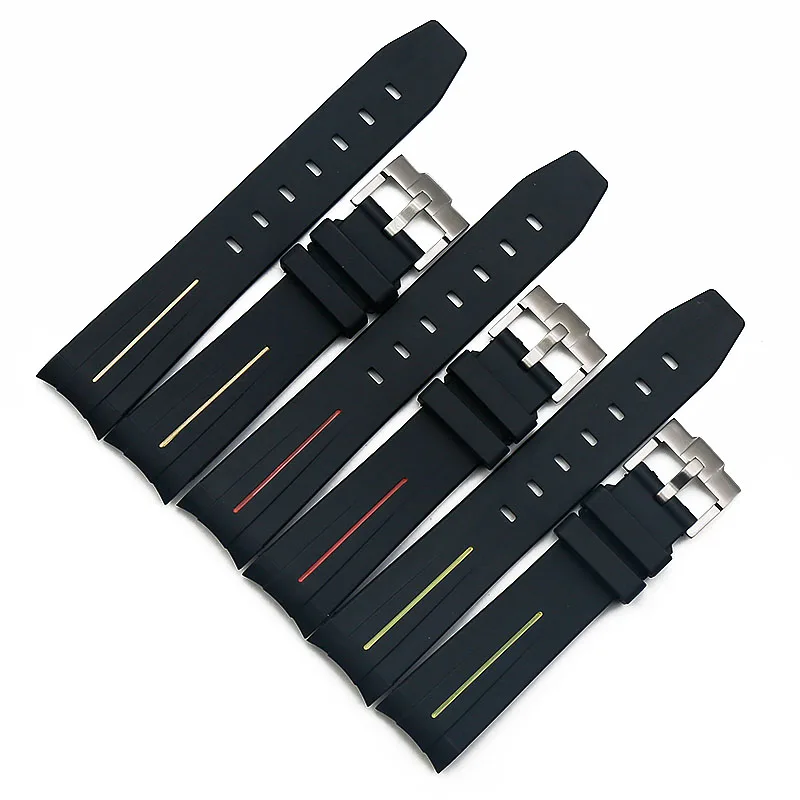 Silicone strap men's watch accessories pin buckle 20mm21mm for Rolex water ghost GMT rubber strap women's sports waterproof band