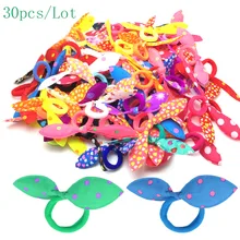 30 шт./лот, заячьи ушки, Детская повязка для волос, Детские аксессуары для волос, резинки для волос, эластичная резинка для волос для женщин и девочек