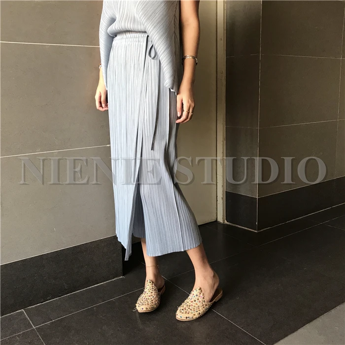 

Pleats loose one-piece straps fake two nine-minute trousers-skirts three colors pants free shipping