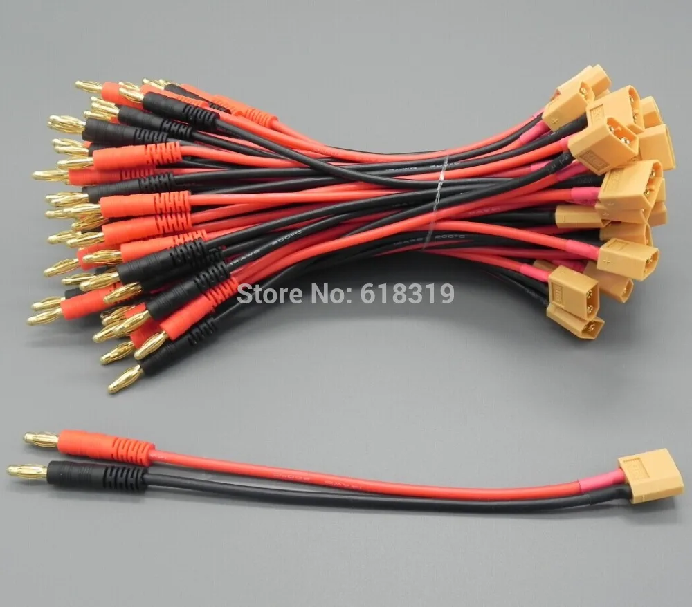 10 комплектов XT90 до 4 мм разъем банана Пуля с 14 AWG силиконовый кабель 150 Lipo батарея
