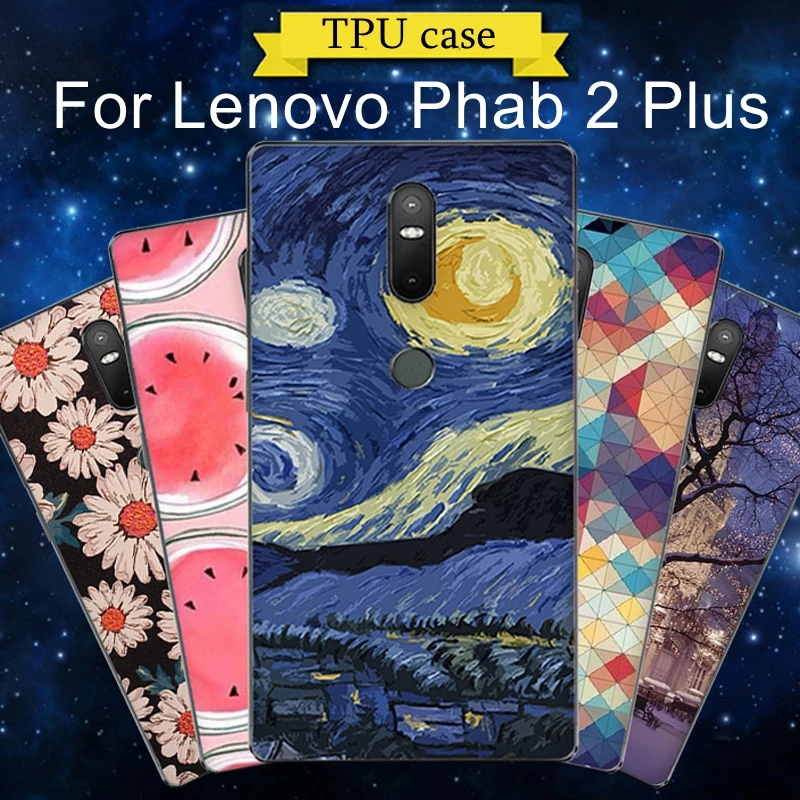 Cartoon Case for Lenovo Phab 2 Plus phab2 plus phab2+ TPU Draw pattern paint Cases smart phone Cover Shell bags |