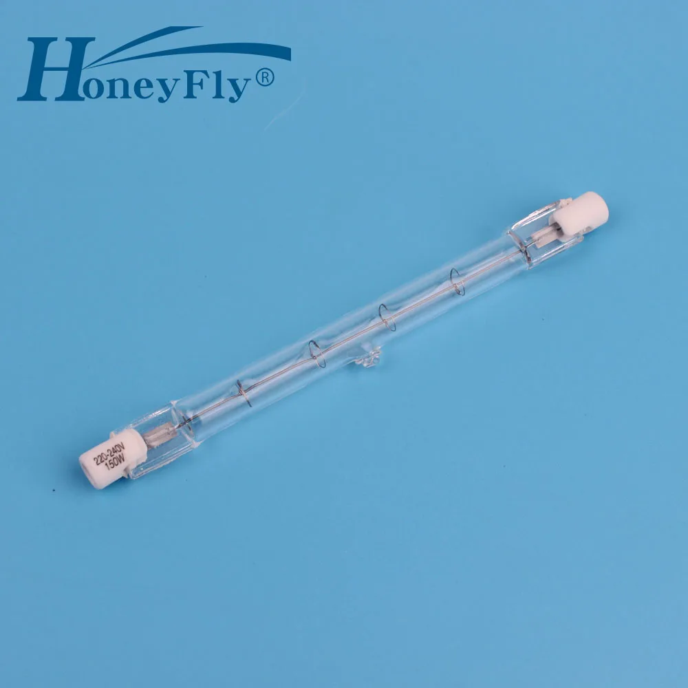 HoneyFly 1 шт. J118 галогенные лампы 220 V/110 V 150W 200W 250W 300W 500W R7S с двумя концами, 118 мм нити потолочные светильники кварцевая трубка