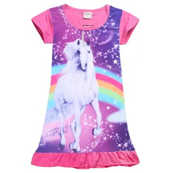 

Cartoon Kids Girls Dress Unicorn Horse Print Dress Children Kids Princess Dress Girl Summer Casual Dress 4-10 Years