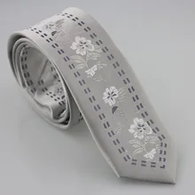 Yibei Coachella галстук серебристо-серый Florals галстук серого чугуна штриховыми граничит серебро цветочный мужские фирменные Галстуки тонкий Gravata masculino