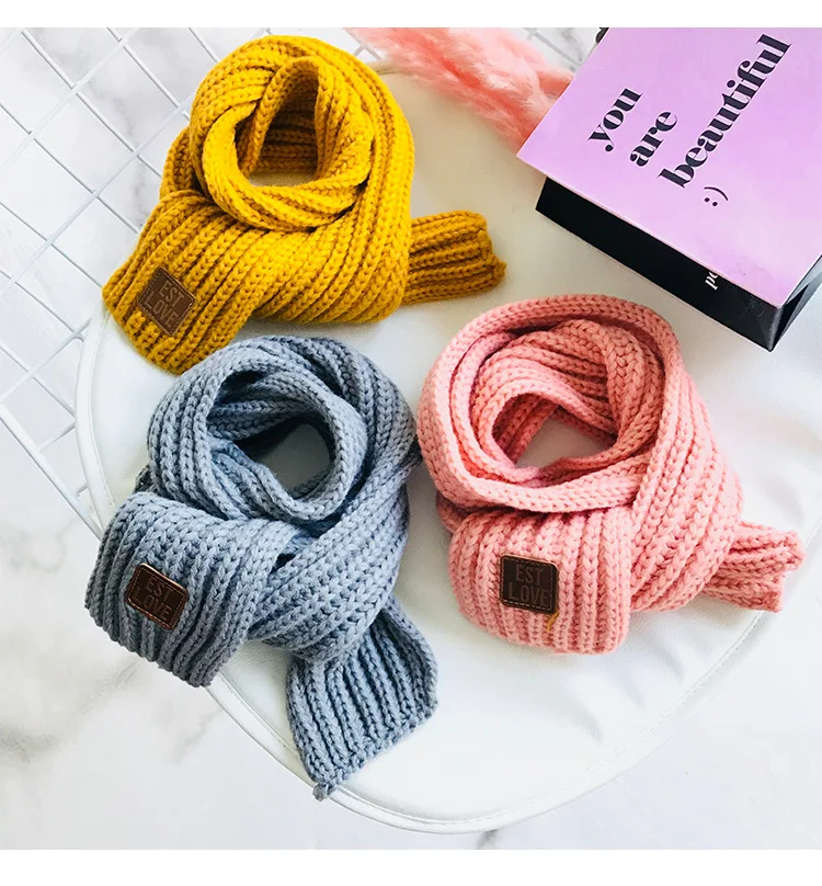 

PPXX 2019 Cotton Winter Kid Scarf Children Scarves Wool Neck Warmer Scarf Baby Girls Boys Bufanda Bebe